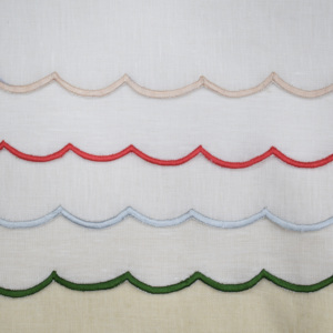 Serviettes en lin à bord festonné en gros, broderie personnalisée, serviettes de table en lin pour mariage, fête, restaurant, décoration de table - Product Image 2