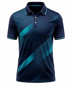 Chemise décontractée à manches courtes pour homme, respirante, séchage rapide, en polyester/coton tricoté 220g - Product Image 4