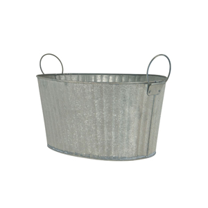 Farmhouse Large Round Galvanized Metal Beverage Tub Ice Bucket Hammered Finish For Beer <b>Wine</b> Champagne Parties Barware Supplies - Product Image 2