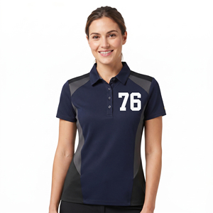 เสื้อกอล์ฟสตรี พรีเมียม โพลีเอสเตอร์ 100% เสื้อโปโลกอล์ฟแขนสั้น คอตั้ง สำหรับผู้หญิง - Product Image 1