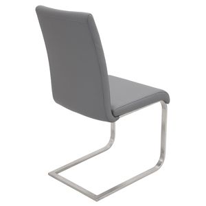 Juego de 2 sillas de comedor Foster Contemporary en piel sintética gris - Product Image 4