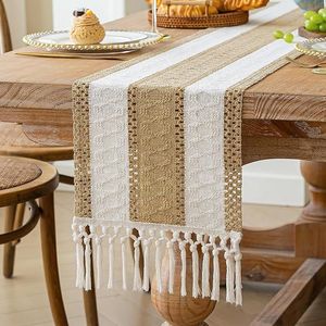 Runner da Tavola in Macramè e Iuta Stile Boho Chic con Nappe, Decorazione Rustica per Sala da Pranzo e Soggiorno in Stile Fattoria - Product Image 6
