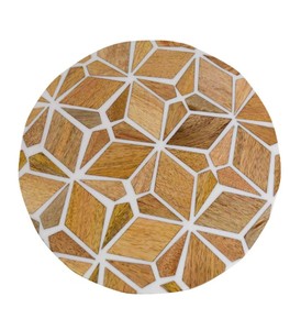Premium Wooden <b>Cake</b> Display <b>Stand</b> with Decorative Gold Metal Base – Luxury Pedestal <b>Stand</b> for Dessert & Gifting - Product Image 4