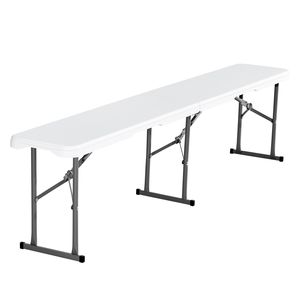Portable 6 ft Folding <b>Bench</b> Smooth HDPE Seat <b>Plastic</b> Indoor/Outdoor Patio <b>Bench</b> for Picnic Parties Camping Dining - Product Image 1