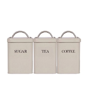 Boîte de conservation alimentaire en métal de style américain, best-seller, avec couvercle en bois, idéale pour la cuisine. - Product Image 1