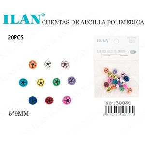 Perline in Argilla Polimerica Ilan 5x9mm Design a Pallone da Calcio per Abbigliamento - Product Image 3