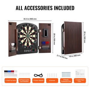 Set di Freccette Elettroniche con Punteggio e Mobiletto Pronto all'Uso - Facile Montaggio - Product Image 6
