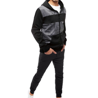 Conjunto Deportivo con Capucha para Hombre, Diseño Color Block, Sudadera con Cierre y Pantalones, Ropa Casual de Otoño, Transpirable, Poliéster y Algodón