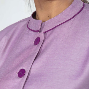 Ensemble d'uniformes de clinique pour femmes, haut à manches courtes et col, pantalon droit, tenue de travail médicale professionnelle, conception personnalisée, vente en gros - Product Image 3