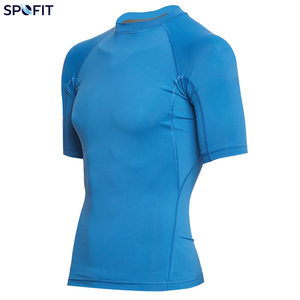Camiseta de natación de manga corta blanca para hombre, de poliéster de secado rápido, con protección solar UPF 50+, para exteriores, personalizable. - Product Image 2