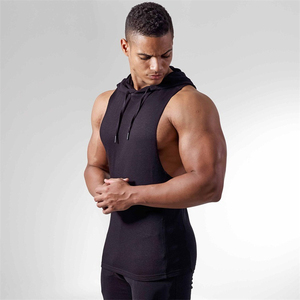 Custom Logo Printed Blank Gym <b>Hoodies</b> Sleeveless Men Plain Quick Dry Running <b>Workout</b> Sleeveless gym <b>Hoodies</b> for Men - Product Image 5