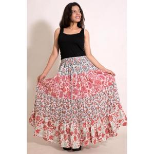 Cotton Patchwork Printed Flared Maxi <b>Skirt</b> Handmade Indian Boho <b>Long</b> <b>Skirt</b> Casual <b>Summer</b> Clothing - Product Image 1
