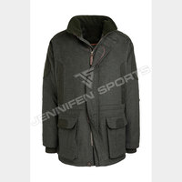 Veste de chasse pour homme en laine 100% respirante pour l'hiver, chaude, anti-boulochage, longue