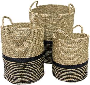 Stylish Seagrass <b>Laundry</b> <b>Basket</b> Natural Woven Home Organizer Bulk Wholesale Eco Friendly from Vietnam - Product Image 6