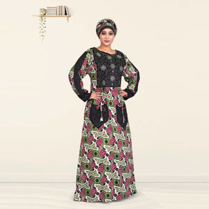 Vestido Kaftan Islámico Modesto para Mujer, Tela de Rayón, Adornado con Diamantes de Swarovski, Estilo Árabe de Dubái, Holgado, para Eid o Uso Diario - Product Image 3