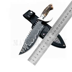 Couteau Bowie artisanal en cuivre damas – Couteau de chasse personnalisé de 18 pouces avec manche en bois de cerf et étui en cuir de qualité supérieure - Product Image 6