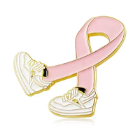 Épinglette personnalisée en métal émaillé souple, ruban rose du cancer, unique, minimaliste, durable, abordable, directement de l'usine