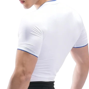 <b>Mens</b> Athletic Compression <b>White</b> <b>Shirt</b> Breathable Quick Dry Stretch <b>Short</b> <b>Sleeve</b> Workout Gym Training Sports Top Regular - Product Image 4