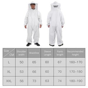 Combinaison d'apiculteur intégrale en polyester, anti-piqûres, imperméable, respirante, haute ventilation - Product Image 6