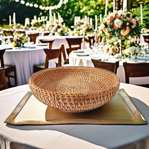 Cesta de almacenamiento de escritorio Cesta divisoria redonda Tejido de ratán Material PP creativo Cesta de nueces de frutas - Product Image 1