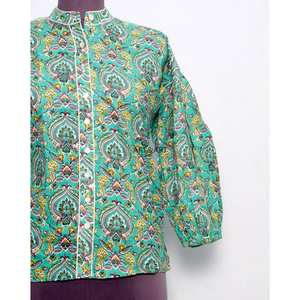 Blusa de Algodón con Estampado Floral Casual Vintage para Mujer, con Mangas Largas y Cierre de Botones, Ecológica y de Secado Rápido - Product Image 2