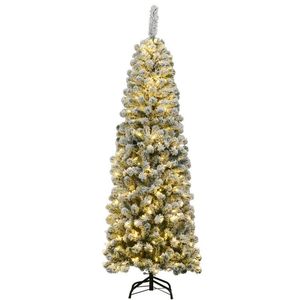 Albero di Natale Artificiale Pre-Illuminato con 250 LED, Effetto Neve, 1,8 Metri, Stile Pencil, Decorazione Festiva per le Feste - Product Image 5