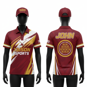 เสื้อสนุกเกอร์หญิง 180 GSM ผ้าโพลีเอสเตอร์ระบายอากาศได้ดี สีเทา-เขียวขุ่น ดีไซน์ลายแผง  รับสกรีนโลโก้ตามสั่ง - Product Image 6