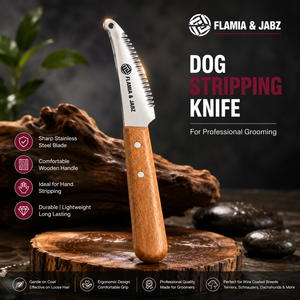 หวีสำหรับสุนัข FLAMIA & JABZ แบบเป็นมิตรกับสิ่งแวดล้อม สำหรับสุนัขพันธุ์เทอร์เรีย ใช้สำหรับดูแลขนบริเวณใบหน้าและหู ด้ามจับทำจากไม้ ขนแปรงเคลือบลวด เหมาะสำหรับสุนัขพันธุ์ต่างๆ - Product Image 1