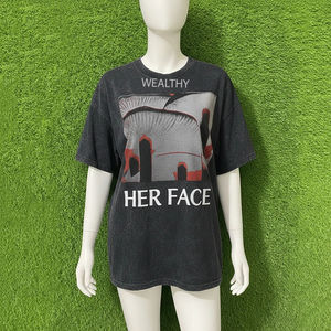 Oversized <b>Black</b> Cotton T-<b>Shirt</b> With Her Face Photo Print Short Sleeve O-Neck Casual Men's <b>Tee</b> - Product Image 3