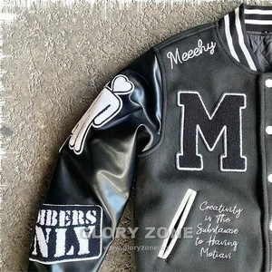 Glory Zone Custom <b>Mens</b> Vintage Varsity <b>Jacket</b> Heavyweight Wool <b>Leather</b> Sleeve Letterman Baseball Coat 27 - Product Image 6