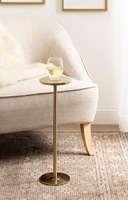 Table de bar élégante en aluminium moulé, design de piétement fin, plateau rond, base stable, profil minimal, finition durable, accent contemporain