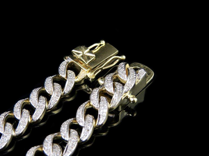 Luxury Moissanite Cuban Link <b>Chain</b> Necklace <b>Iced</b> <b>Out</b> Gold Tone Hip Hop Jewelry Bold Statement Necklace Gift Shine - Product Image 1