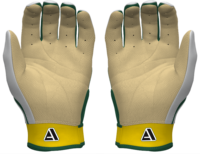 Guantes de Bateo Adiha Verdes, Amarillos y Blancos, de Cuero Acolchado, con Cierre de Gancho y Bucle, Unisex, para Adultos, Duraderos, Ligeros y Profesionales