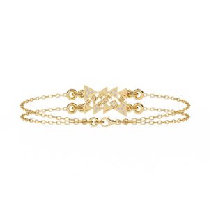 Pulsera de Diamantes Geométricos con Cadena de Eslabones, Joyería de Lujo para Mujer, Corte Triangular, Engaste de Puntas, Uso Diario - Product Image 4