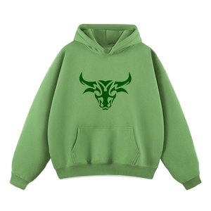 Sudadera con Capucha Unisex Color Granate, Felpa de Algodón, Corte Regular, Bolsillo Delantero, Diseño de Dragón Estampado, Ropa Casual de Otoño, Suave, 350g - Product Image 3