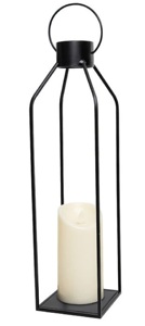 Lanterne classique en métal et verre avec lanterne à bougie en métal finition noir mat pour la décoration extérieure et intérieure, personnalisable - Product Image 3