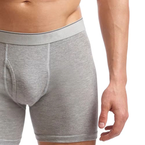 Calzoncillos bóxer holgados para hombre, ropa interior clásica y cómoda, transpirable, mezcla de algodón, cintura elástica, pantalones cortos para estar en casa - Product Image 1