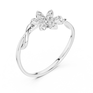 Anillo de oro macizo de 14k para mujer con diamante de corte redondo minimalista en forma de estrella, ideal para regalo, compromiso, aniversario, boda. - Product Image 5