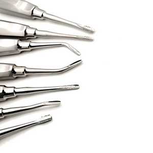 Ensemble d'élévateurs dentaires orthopédiques pour racines, 7 pièces, dentelés, droits, courbés, angulés, décalés, en acier inoxydable, pour extraction dentaire - Product Image 5