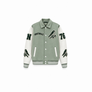 Chaqueta Universitaria de Marca Privada, Cuerpo de Lana, Mangas de Cuero, Parche Bordado en Chenilla, Chaqueta Universitaria Personalizada con Letras de Béisbol - Product Image 3