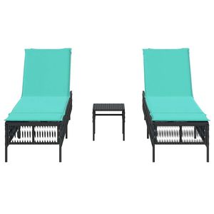เก้าอี้อาบแดดหวายสังเคราะห์สีดำมาตรฐานสำหรับลานบ้าน - Product Image 4