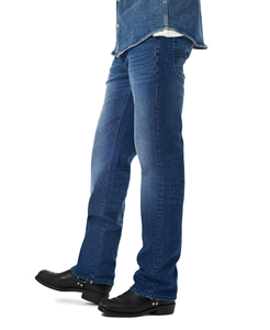 Men's Vintage Straight Leg Medium Wash <b>Denim</b> Jeans Mid Waist Regular Fit Cotton Casual Style Winter Autumn Wear - Product Image 5