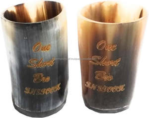 Personalizado exquisito Vintage oso bebiendo Koi taza hecha a mano cuerno Natural corto antiguo tallado estilo Animal negocio perfecto - Product Image 1