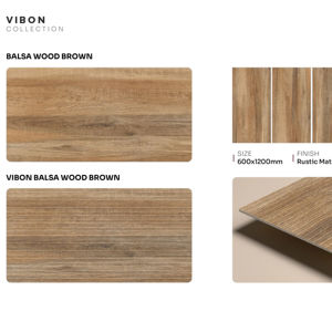 กระเบื้องพอร์ซเลนลายไม้สุดหรู ผิวด้าน ขนาด 600x1200 มม. ให้ลุคไม้ธรรมชาติ สำหรับงานตกแต่งภายในระดับพรีเมียม - Product Image 1