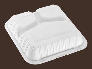 กล่องใส่อาหารแบบใช้แล้วทิ้ง Tiya สำหรับไมโครเวฟ ขนาด 9 นิ้ว 3 ช่อง ฝาพับ MFPP - Product Image 2