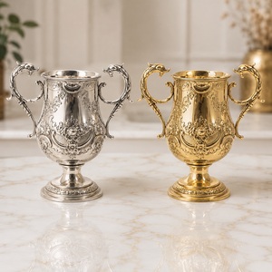 Vintage Metal Coffee & <b>Tea</b> <b>Set</b> with Dragon Handles Silver and Gold Finish Durable <b>Tea</b> Drinkware - Product Image 1