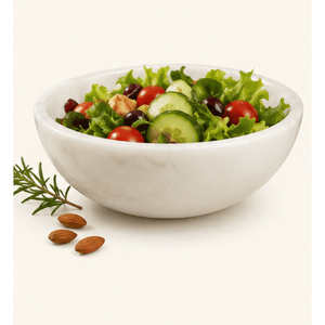 Bol à salade en marbre blanc, écologique, en pierre naturelle, bols de service pour fruits, vaisselle, centre de table pour la maison, l'hôtel, la restauration - Product Image 2