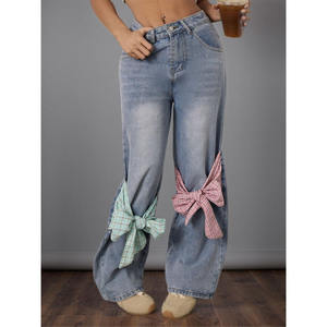 Jeans en denim respirant pour femmes, mélange de coton doux, coupe décontractée légère, confortable, streetwear, décontracté au quotidien, OEM - Product Image 5