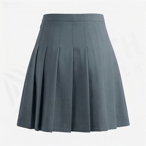 Minifalda Plisada para Mujer, Color Sólido, Cintura Regular, Tejido de Tela, Estilo para Todas las Temporadas - Product Image 2