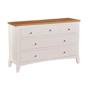 Meilleur prix pour la commode à 7 tiroirs en bois massif avec miroir éclairé de la gamme LANCASTER de Vietnam Makeup Hotel, mobilier de chambre moderne - Product Image 1